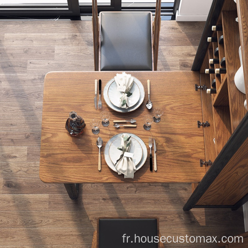 Ensembles de table à manger en bois réglable en MDF en métal